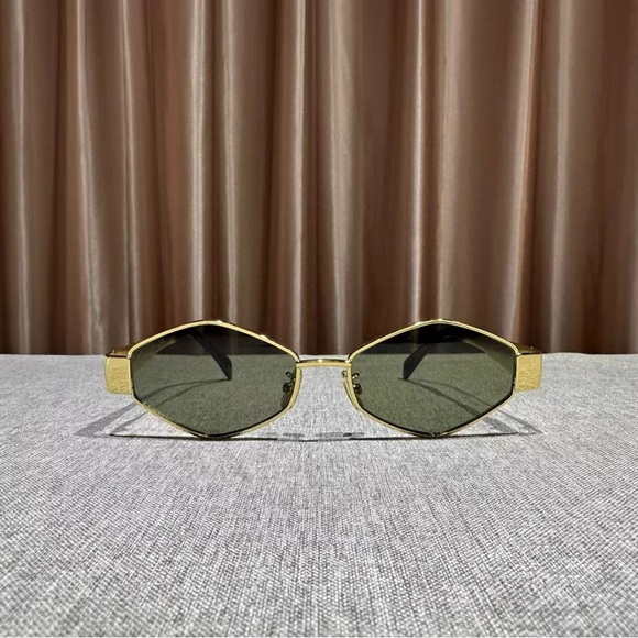 Celine Gold Geometric Sunglasses - Picture 1 of 7